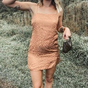 UO cheetah silk dress